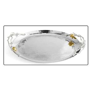 Assiette de chargeur argentée assiette ronde en acier inoxydable métal vaisselle durable sans danger pour la vaisselle de chargeur assiette sûre - Product Image 5