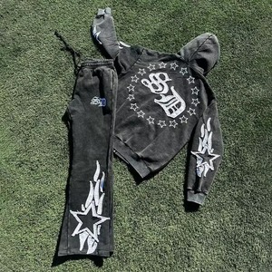 เสื้อสเวตเตอร์สำหรับผู้ชายชุดสูท2ชิ้นเสื้อสเวตเตอร์ปักลาย - Product Image 2