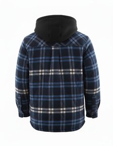 Chaqueta con Capucha de Franela a Cuadros de Algodón para Hombre, Técnica de Cuentas, Fabricante Mayorista Personalizado OEM, Pakistán - Product Image 2