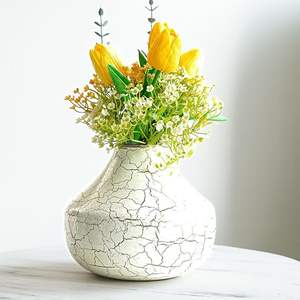 Jarrón de Metal de hierro blanco moderno, artículo decorativo para el hogar para mesa, dormitorio, sala de estar, oficina, bodas, festivales, cumpleaños - Product Image 1