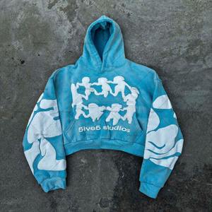 Sudadera con capucha de gran tamaño con estampado de letras y patrón de tendencia gótica Y2K para hombre 2023 nueva moda versátil suelta Harajuku pulóver sudadera para hombre - Product Image 6