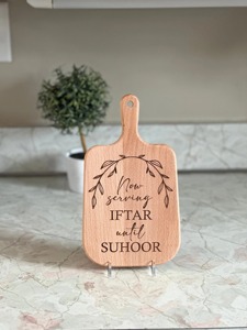 Plateau en bois pour Suhoor et Iftar Design élégant Parfait pour servir les repas, les dattes, les bonbons et le présentoir de table du Ramadan - Product Image 6