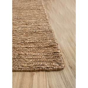 พรมปูพื้นลายเรียบสีเบจและสีน้ำตาล ทำจากปอกระเจาและป่าน รุ่น PKJT-43 สำหรับใช้ในบ้าน ลายแบบนามธรรม - Product Image 4