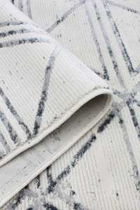 Alfombra Turca Turkua Home de Terciopelo Gris Claro, Lavable, 8mm, Vintage, Tejida, de Poliéster y Acrílico, Antideslizante, con Patrón Oriental, Personalizable - Product Image 4