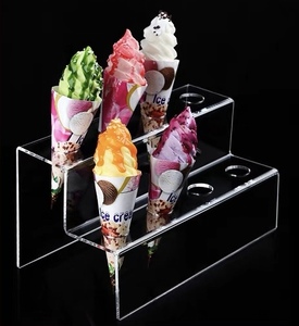 Artfulcosmos Soporte Acrílico para Conos de Helado, Exhibidor Transparente Moderno para Tiendas, Cafeterías, Organizador de Mostrador - Product Image 5