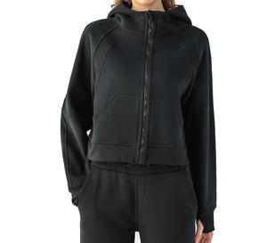 Logo personnalisé pour femmes veste de sport en laine à fermeture éclair complète capuche taille XS tissu polaire imprimé course Yoga Fitness Gym-comprend un pantalon - Product Image 3