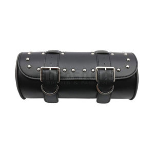 Bolsa de herramientas de motocicleta personalizada, de cuero negro alforja, rollo de almacenamiento de barril, bolsas de motorista de cuero PU - Product Image 6