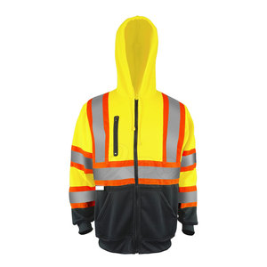 Múltiples tamaños personalizables Oem Hi Vis Winter Hi Vis Hoodie Color sólido Ropa de trabajo de invierno con Sudadera con capucha de alta visibilidad - Product Image 1