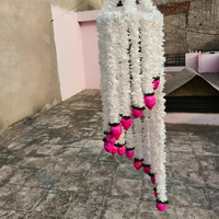 Lampu gantung jhooka Lotus Jasmine populer latar belakang Haldi latar belakang Mehendi dekoratif buatan lampu gantung bunga jhooka