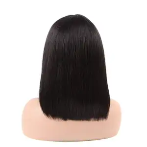 Atacado peruana Bob peruca de cabelo humano frente do laço, transparente Glueless Full Hd Lace Bob peruca, barato 13*4 Lace Frontal curto Bob peruca