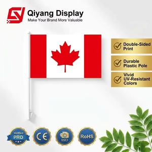 Vente Flash Drapeaux de <span class=keywords><strong>Voiture</strong></span> du Canada Personnalisés 100% Polyester Impression Numérique Réglables en Gros en Stock 12''x18'' 30x45cm - Product Image 1