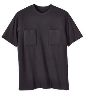 T-shirts surdimensionnés en coton biologique pour hommes, impression sérigraphique, double poche, taille plus, travail personnalisé - Product Image 5