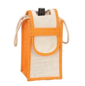 Meilleur vendeur 100% sac de bouteille de vin en Jute biodégradable personnalisé fourre-tout de vin en toile de jute écologique pour sérigraphie de bouteille unique - Product Image 1