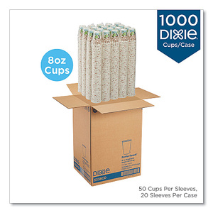 Vasos de Papel Dixie PerfecTouch para Bebidas Calientes, 8 oz, Diseño Coffee Haze, 50 Unidades por Paquete, 20 Paquetes por Caja, 1000 Vasos (5338CD) - Product Image 1