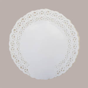 100 pièces napperons en dentelle ronde sulfurisée blanche diamètre festonné de 200mm pour la décoration de gâteaux - Product Image 2