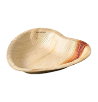 Platos/Bandejas Desechables Ecológicos Modernos de Hoja de Palma de Areca en Forma de Corazón, Libres de BPA, de 6.5 Pulgadas, Color Natural, para Postres