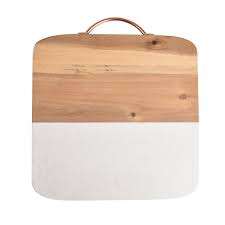 Planche à découper en bois et marbre blanc de forme rectangulaire de qualité supérieure aspect simple et attrayant disponible au prix le plus bas - Product Image 5