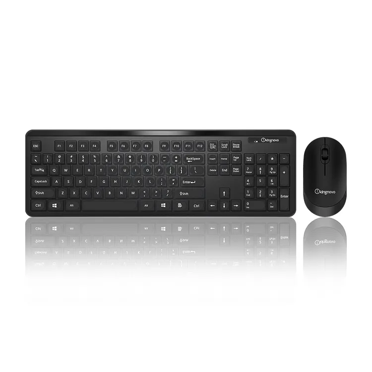 Teclado e mouse c400 sem fio colorido, combinação de 2.4ghz ergonômico para computador