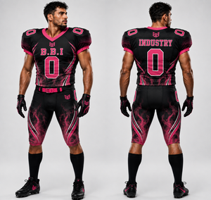 Crest Wears Custom Flame Pattern <b>Football</b> Jersey Set Short Sleeve Team Uniform Moisture Wicking Fitted for Adults - Product Image 6
