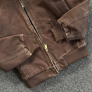 Sweat à capuche zippé intégral pour homme en laine, coton et polyester épais, coupe classique, délavé à l'acide, imprimé lettres, brodé, séchage rapide, logo personnalisé - Product Image 2