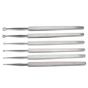 Ensemble de 6 curettes à os personnalisées, équipement médical allemand en acier inoxydable, curettes biologiques manuelles pour chirurgiens - Product Image 1