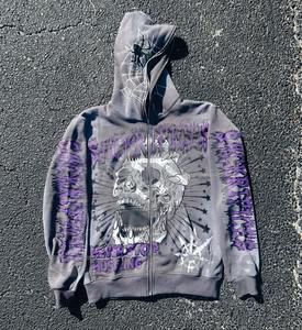 Sweat à capuche en coton de haute qualité à fermeture éclair thermique avec logo personnalisé Streetwear Sweat à capuche zippé surdimensionné multicolore pour hommes - Product Image 5