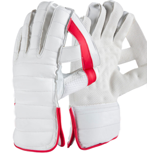 Gants de maintien de cricket personnalisés en cuir de soutien blanc avec logo personnalisé et options de taille - Product Image 1