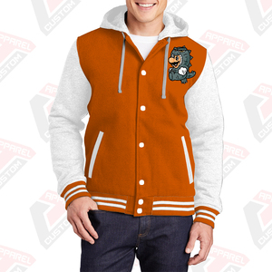 Men's Stylish Warm Customized Varsity Jacket Hood 100% Cotton Fleece Embroidered Digital Printing Stonewashed Plain Dyed Winter - Product Image 3