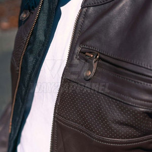 Nouveauté Veste de moto à fermeture éclair complète pour hommes Veste de moto à coupe ajustée pour hommes de marque privée - Product Image 4