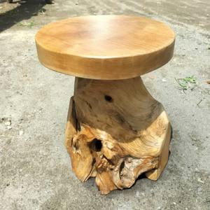 Taburete de Ducha de Raíz de Teca Natural de Lujo, Hecho a Mano, Madera Maciza Ecológica, Asiento de Baño Impermeable para Apartamento, Escuela o Spa - Product Image 4