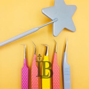 Pinces à extensions de cils Star Mirror mink, pinces de couleur personnalisée, pinces de haute qualité, emballage avec logo, pointe en fibre gratuite - Product Image 1