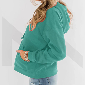 Pulls à capuche à manches longues à la mode pour femmes pour l'automne et l'hiver Vêtements décontractés Coupe régulière Position du logo avant - Product Image 2