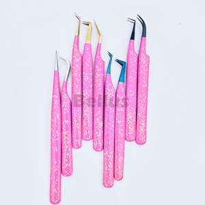 Pincettes d'extension de cils en acier inoxydable avec logo personnalisé 45 60 90 degrés Outils de cils de volume - Product Image 1