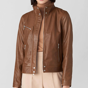 Veste en cuir d'automne grande taille pour femmes nouveaux hauts durables avec fermeture éclair Style moto vêtements pour dames en gros - Product Image 1