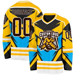 Maillot de hockey sur glace personnalisé 100% polyester à séchage rapide, antibactérien, imprimé par transfert thermique, nom de l'équipe, unisexe, adulte, maillot de sport - Product Image 6