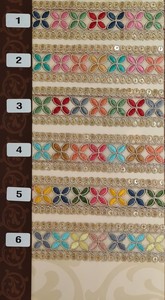 Custom Made Sequins Machine Embroidered <b>Ribbons</b> & Laces in Various Designs & Three Colours for <b>Wedding</b> Dresses - Product Image 4