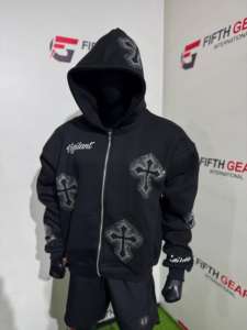 Qualité supérieure Dernière conception Hommes Strass Hoodies Nouvelle Arrivée Zipper Hommes Strass Hoodies - Product Image 2