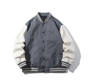 Chaqueta de Béisbol de Lana Personalizada para Hombre al por Mayor, Chaqueta Universitaria con Capucha, de Secado Rápido, Transpirable, para Invierno, Personalizable - Product Image 1