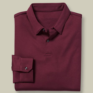 Jersey Inteligente de Manga Larga al por Mayor, con Logotipo Frontal Sólido Personalizado, 100% Algodón, Secado Rápido, Informal Elegante, Transpirable para Exteriores - Product Image 3