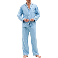 Pyjama élégant à manches longues pour homme Respirant 100% Coton Chaleur hivernale Confort supérieur Option Plus Size