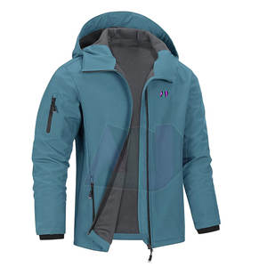 Men's Warm Lightweight Softshell Jacket with Smooth Exterior Breathable Eco-Friendly Winter Outdoor Jacket Front Logo - Product Image 6