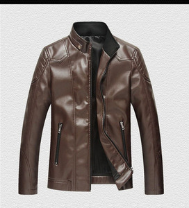 Veste en cuir décontractée de style de rue pour hommes en peau de vache coupe ajustée col montant imperméable respirant écologique de haute qualité - Product Image 4