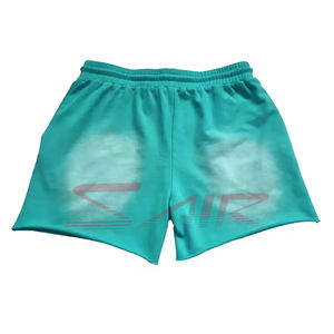 Men's Three-Quarter Acid Wash Sun Faded Canvas Shorts <b>Drawstring</b> Closure Custom Logo Breathable Street Wear Knitted Weaving - Product Image 2