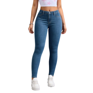 Jeans en denim extensible respirant taille haute pour femmes grandes tailles, jambe droite, sexy, décontracté, élégant, broderie BD - Product Image 6