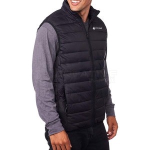 Veste matelassée pour homme, en polyester/nylon, respirante, à séchage rapide, avec fermeture éclair, logo personnalisé, couche chaude d'hiver, vente en gros - Product Image 5