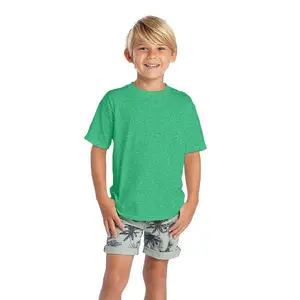 Повседневная зеленая футболка с круглым вырезом и принтом для молодежи и детей