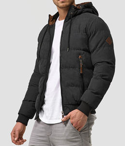 Chaqueta de Invierno para Hombre, Estilo Urbano, con Capucha, Cierre de Cremallera, Detalles de Botones, Impermeable y Cortavientos, Modelo 2026, Personalizable OEM - Product Image 1