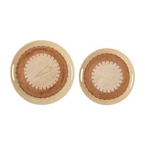 Bandeja de bambú Ovalada para servir frutas, base de bambú hecha a mano, bandeja decorativa de ratán para postre - Product Image 5