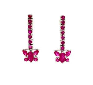 Boucles d'oreilles en argent Sterling. 925 pour femmes, bijoux en rubis rose naturel, cadeau d'anniversaire pour femme, boucle d'oreille personnalisée - Product Image 1