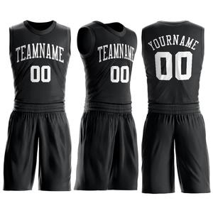 Nueva camiseta de baloncesto de cuello blanco y negro personalizada, ropa deportiva de equipo, uniforme, impresión por transferencia de calor, transpirable, secado rápido - Product Image 6